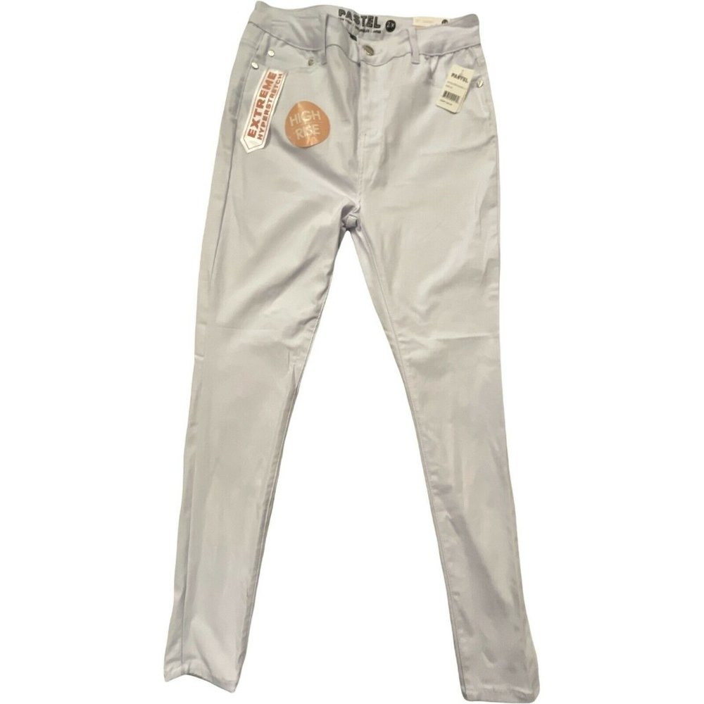 Women’s Jeans PASTEL Junior Plus Size 2X Hyperstretch Skinny Hi Rise Jean White
